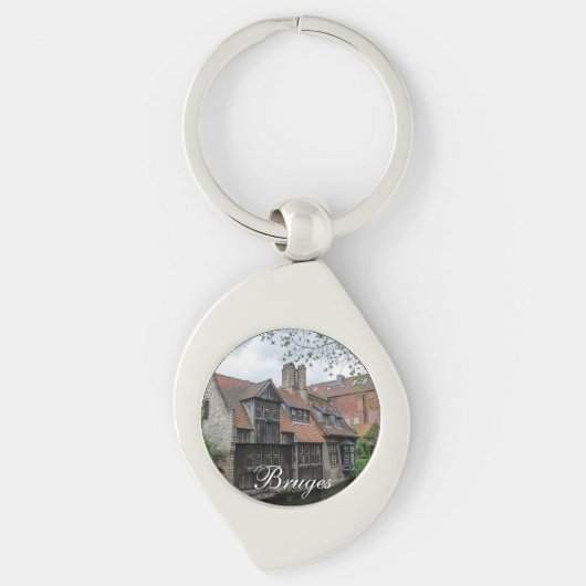 De stad Brugge in België Sleutelhanger (Voorkant)