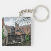 De stad Brugge in België Sleutelhanger (Achterkant)