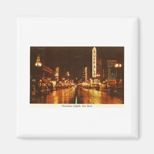 De stad Buffalo NY bij de nacht Magneet (Voorkant)