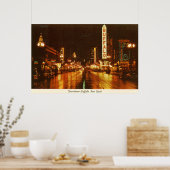 De stad Buffalo NY bij de nacht  Poster (Keuken)