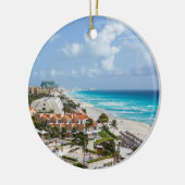 De stad Cancun aan de zijkant Keramisch Ornament (Links)