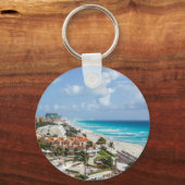 De stad Cancun aan de zijkant Sleutelhanger (Voorkant)