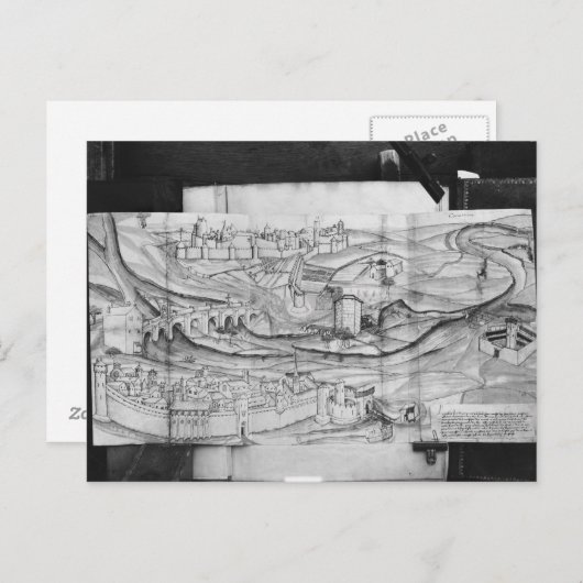 De stad Carcassonne, 1462 Briefkaart (Voorkant / Achterkant)