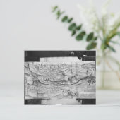 De stad Carcassonne, 1462 Briefkaart (Staand voorkant)