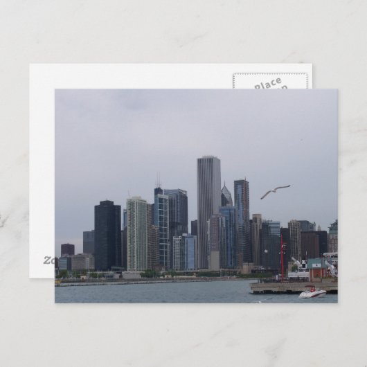 De stad Chicago Briefkaart (Voorkant / Achterkant)