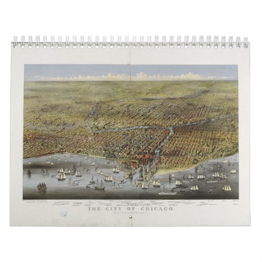 De stad Chicago Illinois uit 1874 Kalender (Hoes)