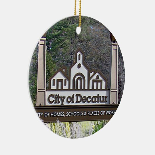 De stad Decatur Georgia kerstsieraden Keramisch Ornament (Rechts)