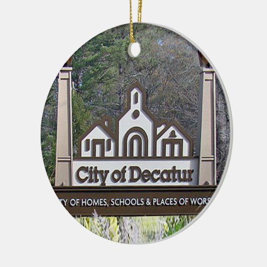 De stad Decatur Georgia kerstsieraden Keramisch Ornament (Links)