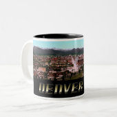 De stad Denver 1898 Tweekleurige Koffiemok (Voorkant links)