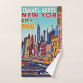 De stad die nooit slaapt | Retro Art Print Bad Handdoek (Handdoek)