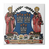 De stad Dublin antiek civiel crest Tegeltje (Voorkant)