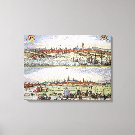 De stad Dunkirk tijdens de Spaanse bezetting, Canvas Afdruk (Voorkant)