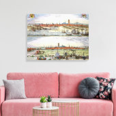 De stad Dunkirk tijdens de Spaanse bezetting, Canvas Afdruk (Insitu (Woonkamer))