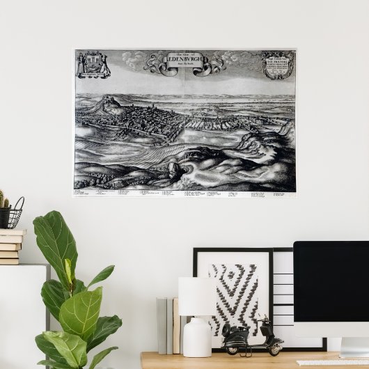 De stad Edinburgh uit het zuiden Poster (Thuiskantoor)