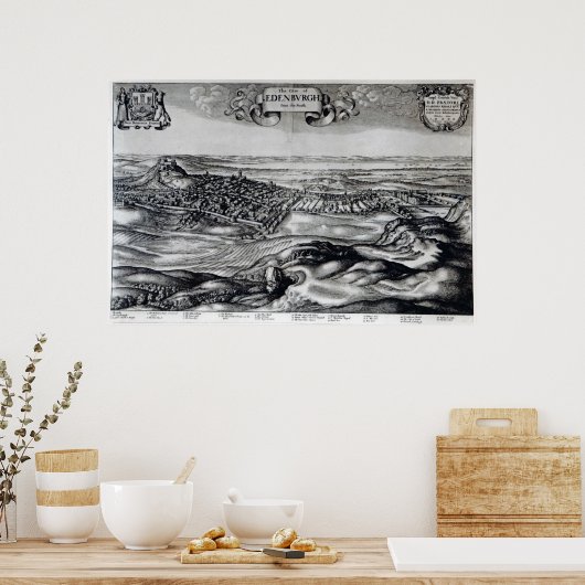 De stad Edinburgh uit het zuiden Poster (Keuken)