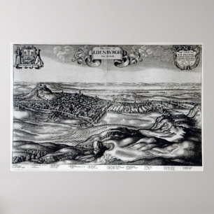 De stad Edinburgh uit het zuiden Poster