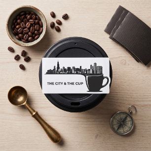 De Stad en De Beker Chicago Silhouet Rechthoekige Sticker