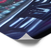 De stad en het grote vuurwerk | AI Art Poster (Hoek)