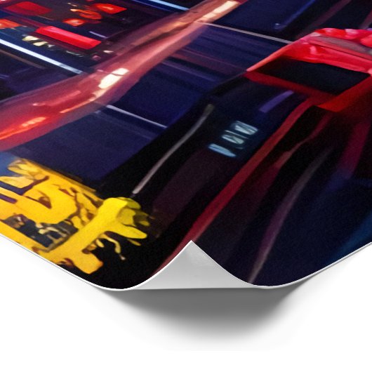 De stad en het vuurwerk | AI Art Poster (Hoek)