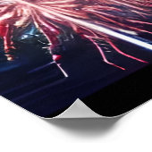 De stad en het vuurwerk | AI Art Poster (Hoek)