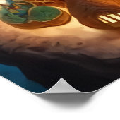 De stad Gingerbrood onder het zee | AI Art. Poster (Hoek)