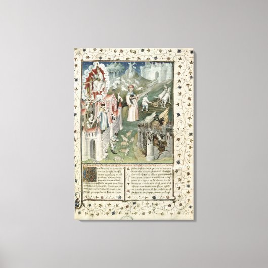 De stad God, de stad Caen en de stad Canvas Afdruk (Voorkant)