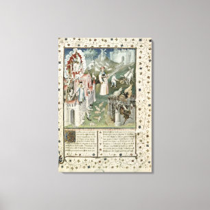 De stad God, de stad Caen en de stad Canvas Afdruk