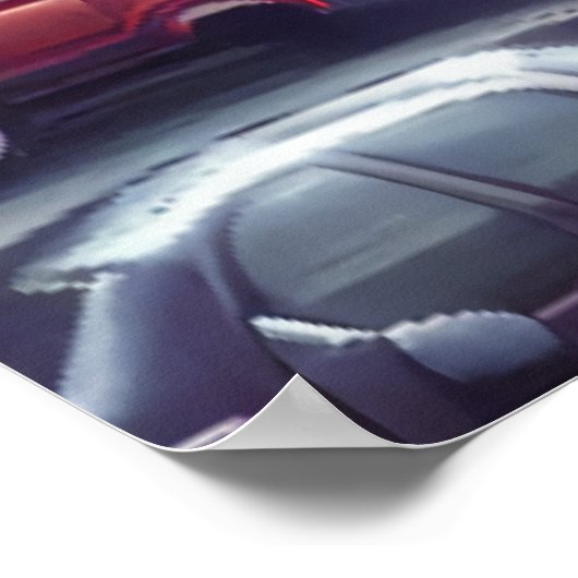 De stad in de nacht | AI Art Poster (Hoek)