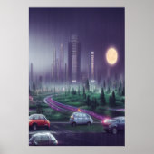 De stad in de nacht | AI Art Poster (Voorkant)