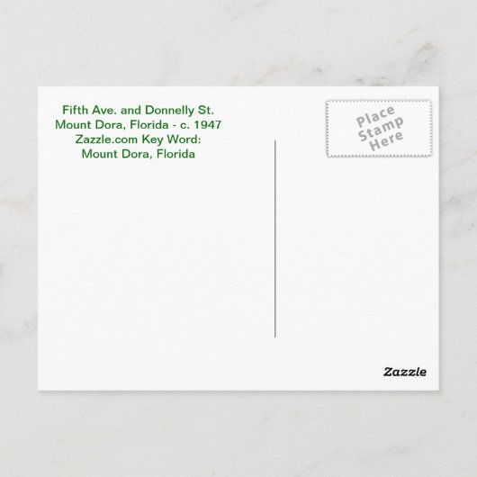 De stad in, zet Dora, FL op - 1947 Briefkaart (Achterkant)