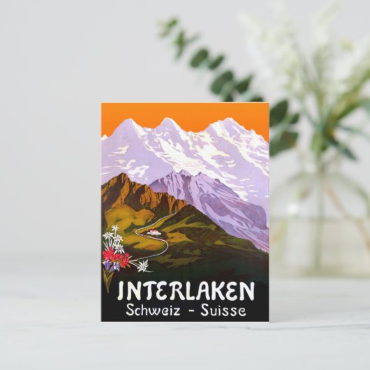 De stad Interlaken in het Zwitserse gebergte Briefkaart (Staand voorkant)