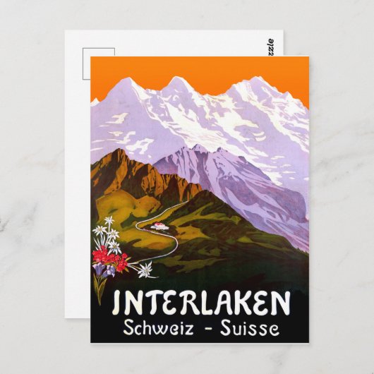 De stad Interlaken in het Zwitserse gebergte Briefkaart (Voorkant / Achterkant)