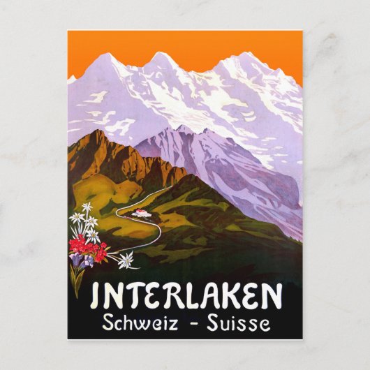 De stad Interlaken in het Zwitserse gebergte Briefkaart (Voorkant)
