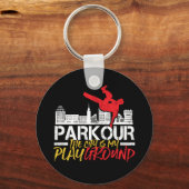 De stad is mijn speelplein en freerunning sleutelhanger (Voorkant)