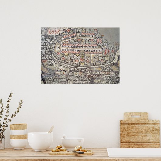 De stad Jeruzalem en het omliggende gebied Poster (Keuken)