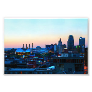 De stad Kansas bij Sunset Foto Afdruk