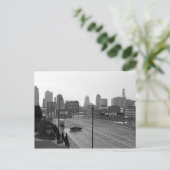 De stad Kansas City Skyline-Black en White Photo Briefkaart (Staand voorkant)