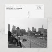 De stad Kansas City Skyline-Black en White Photo Briefkaart (Voorkant / Achterkant)