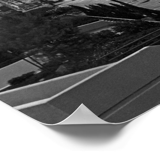 De stad Kansas City Skyline-Black en White Photo Poster (Hoek)