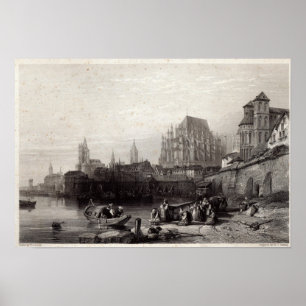 De stad Keulen, gegraveerd door M.J. Sterling Poster