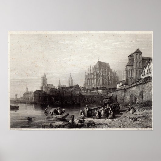De stad Keulen, gegraveerd door M.J. Sterling Poster (Voorkant)