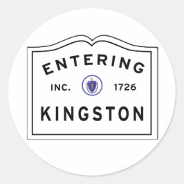 De stad Kingston Ma binnenkomen Ronde Sticker