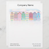 De stad Letterhead Persoonlijk Briefhoofd (Voorkant / Achterkant)
