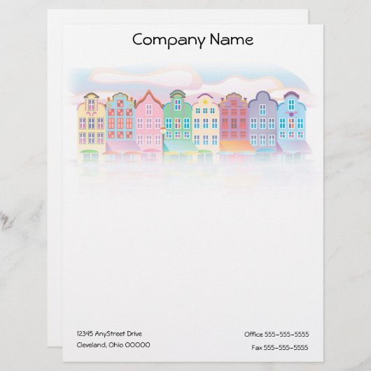 De stad Letterhead Persoonlijk Briefhoofd (Voorkant / Achterkant)