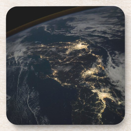 De stad licht 's nachts in Japan. Bier Onderzetter (Voorkant)