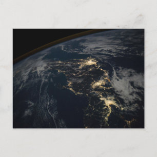 De stad licht 's nachts in Japan. Briefkaart