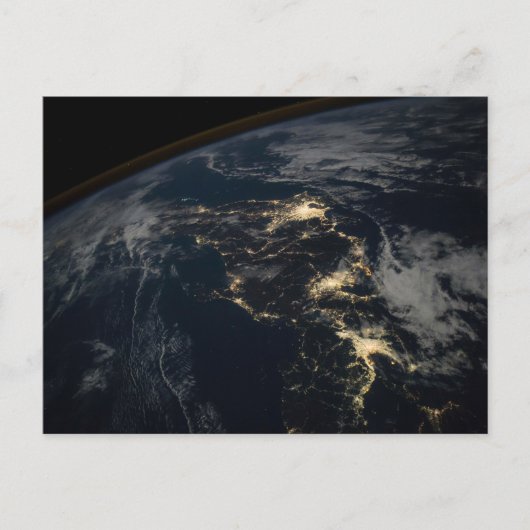 De stad licht 's nachts in Japan. Briefkaart (Voorkant)