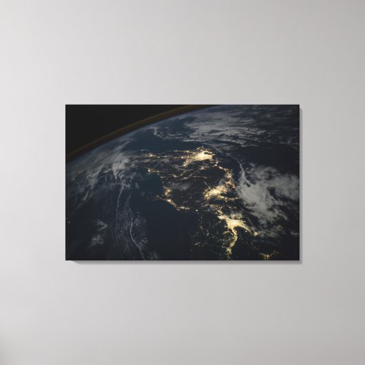 De stad licht 's nachts in Japan. Canvas Afdruk (Voorkant)