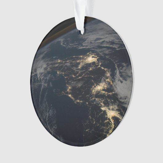 De stad licht 's nachts in Japan. Ornament (voorkant)