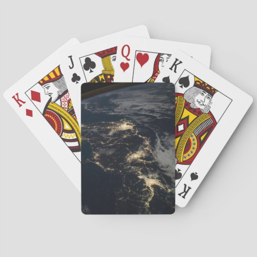 De stad licht 's nachts in Japan. Pokerkaarten (Achterkant)